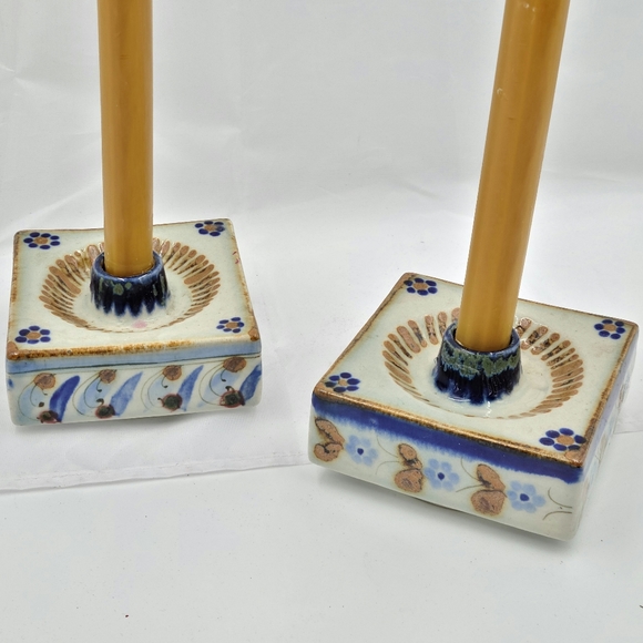 Vintage Tonala pottery candlesticks